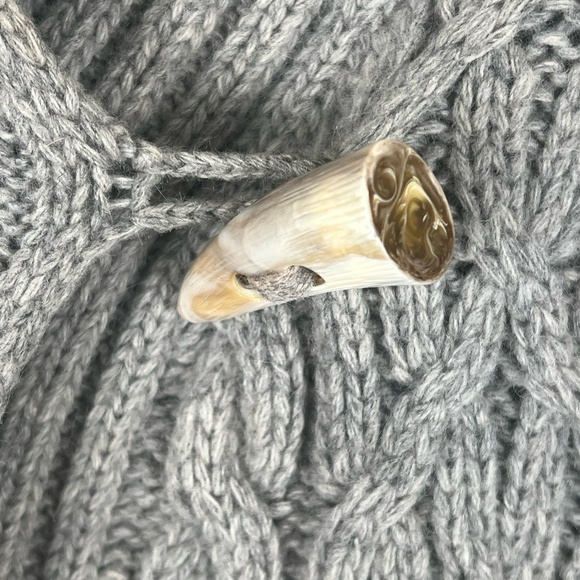 Lauren Ralph Lauren Cardigan Womens Large Gray Wool Angora‎ Cable Quiet Luxury - Picture 3 of 6